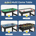 4-in-1 Multi Game Table – Black | Foosball, Hockey, Billiards and Table Tennis COSTWAY - Little and Giant Explorers Costway