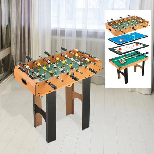 4-In-1 Multi Games Table | Hockey, Foosball, Billiards and Pool - Little and Giant Explorers HOMCOM