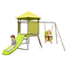 4-in-1 Playset with Slide, Play Tower and Baby Seat Swing - Little and Giant Explorers Costway