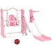 4-in-1 Rabbit-Themed Kids Slide and Swing Set in Pink - Little and Giant Explorers AIYAPLAY