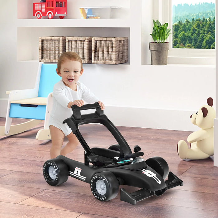 4-in-1 Race-Car Baby Walker with Adjustable Height and Speed - Little and Giant Explorers Costway