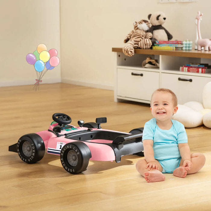 4-in-1 Race-Car Baby Walker with Adjustable Height and Speed - Little and Giant Explorers Costway