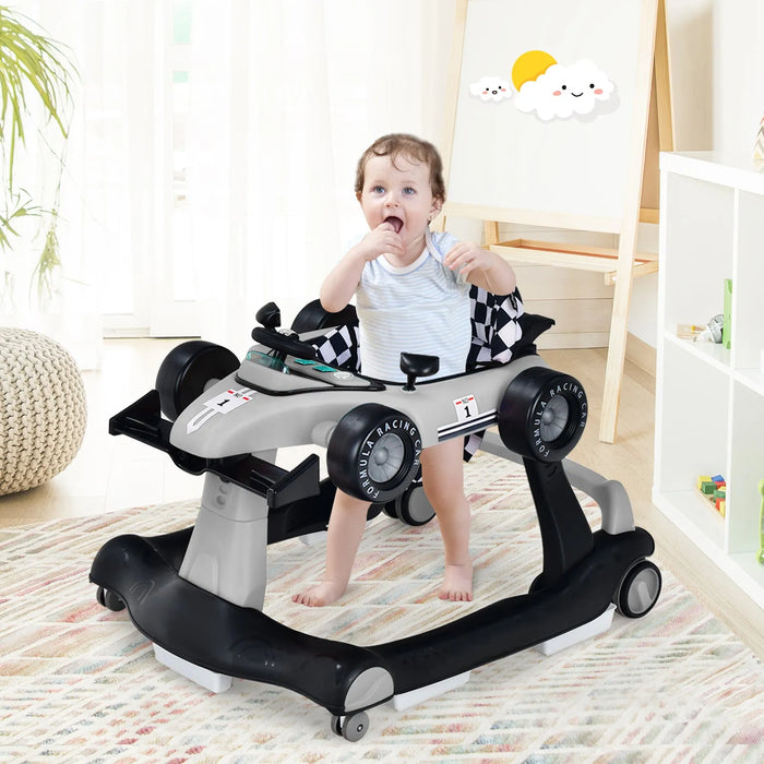 4-in-1 Race-Car Baby Walker with Adjustable Height and Speed - Little and Giant Explorers Costway