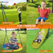 4-in-1 Swing Playset with Slide and Basketball Hoop - Little and Giant Explorers Costway