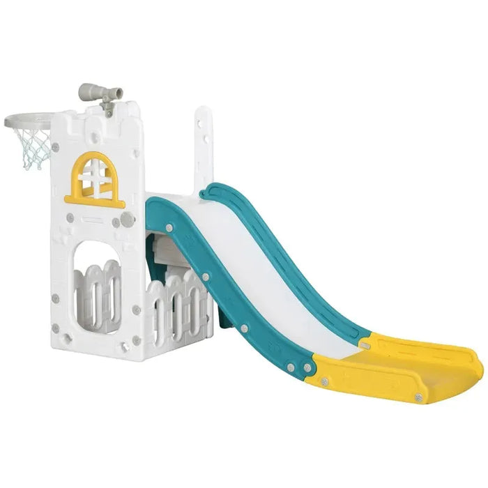 4-in-1 Toddler Slide with Basketball Hoop, Climber and Telescope - Little and Giant Explorers AIYAPLAY