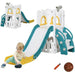 4-in-1 Toddler Slide with Basketball Hoop, Climber and Telescope - Little and Giant Explorers AIYAPLAY