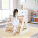 4-in-1 Toddler Wooden Triangle Climber with Ramp and Sliding Board in White - Little and Giant Explorers Costway