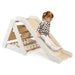 4-in-1 Toddler Wooden Triangle Climber with Ramp and Sliding Board in White - Little and Giant Explorers Costway