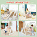 4-in-1 Toddler Wooden Triangle Climber with Ramp and Sliding Board in White - Little and Giant Explorers Costway