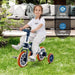 4-in-1 Training Balance Trike with Adjustable Push Handle in Navy - Little and Giant Explorers Costway