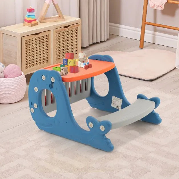 4-in-1 Whale-Shaped Kids Art Table and Chair Set | Adjustable Whiteboard COSTWAY - Little and Giant Explorers Costway