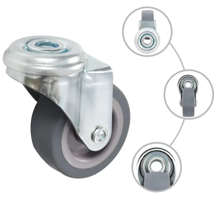 4 Bolt Hole Swivel Casters 50mm - Little and Giant Explorers vidaXL