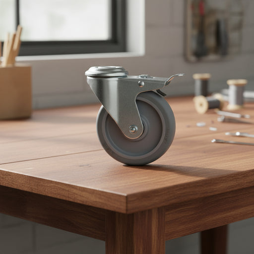 4 Bolt Hole Swivel Casters with Double Brakes 100mm - Little and Giant Explorers vidaXL