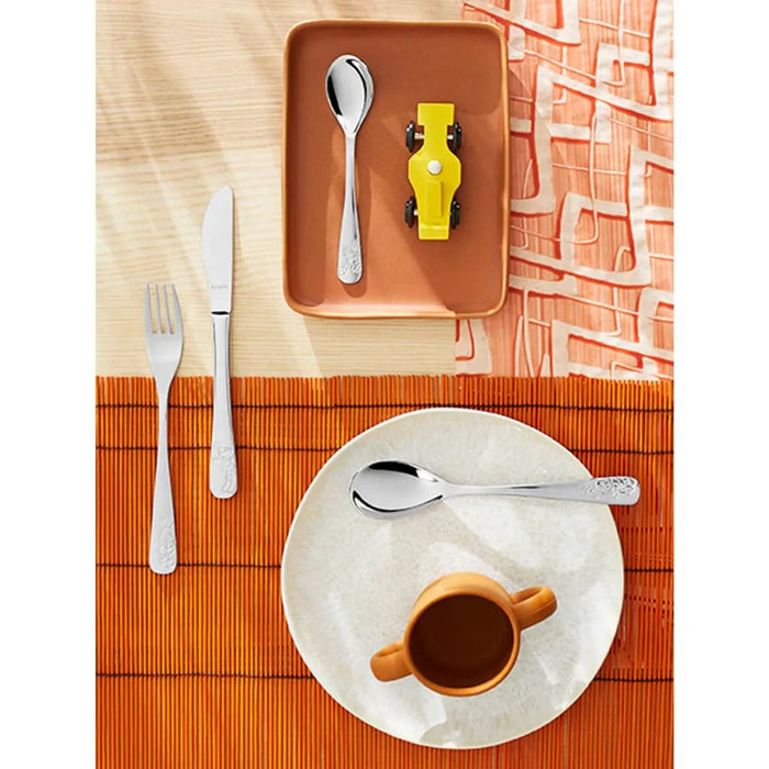 4-Piece Children Cutlery Set 'Forest Friends' in High-Gloss Silver - Little and Giant Explorers Amefa