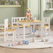 4 Piece Children Table and Chair Set in White and Beige - Little and Giant Explorers vidaXL