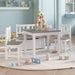 4 Piece Children Table and Chair Set in White and Grey - Little and Giant Explorers vidaXL