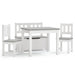 4 Piece Children Table and Chair Set in White and Grey - Little and Giant Explorers vidaXL