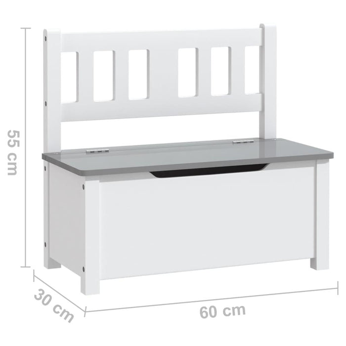 4 Piece Children Table and Chair Set in White and Grey - Little and Giant Explorers vidaXL