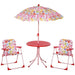 Kids Outdoor Bistro Table and Chair Set - Butterfly Design - Little and Giant Explorers Outsunny