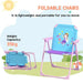 4 Piece Kids Garden Furniture Set with Adjustable Canopy Kids Garden Table and Chair Set and Double Seat Swing Chair - Little and Giant Explorers Outsunny