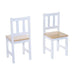Set of two kids' chairs with white frames and natural wood seats