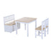 4-Piece Kids Table and Chair Set with 2 Wooden Chairs and 1 Storage Bench - Little and Giant Explorers HOMCOM