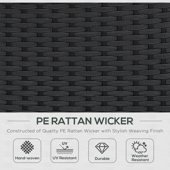 4-Piece Rattan Garden Cushioned Round Sofa Daybed Set - Little and Giant Explorers Outsunny