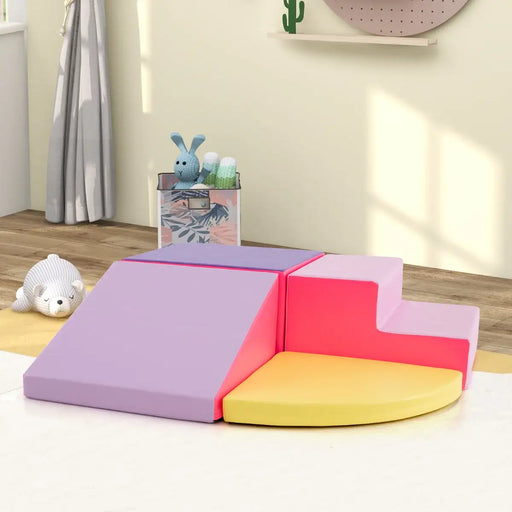 4-Piece Toddler Soft Play Climber Set - Multi-Colour | Foam Activity Play Blocks COSTWAY - Little and Giant Explorers Costway