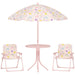 4 Pieces Kids Garden Table and Chair Set in Pink with Rainbow Design - Little and Giant Explorers AIYAPLAY