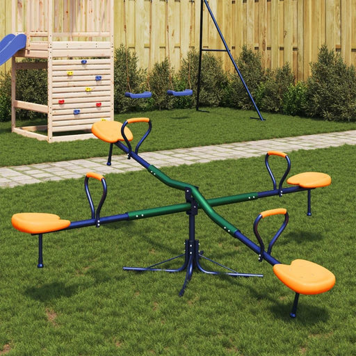 4-Seater 360° Rotation Steel Seesaw - Little and Giant Explorers vidaXL