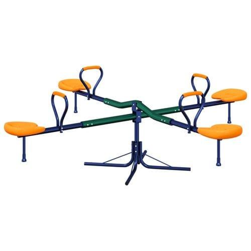 4-Seater 360° Rotation Steel Seesaw - Little and Giant Explorers vidaXL