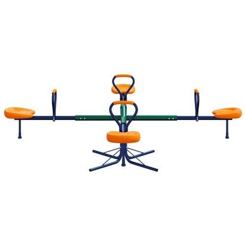 4-Seater 360° Rotation Steel Seesaw - Little and Giant Explorers vidaXL