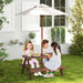 4-Seater Kids Wooden Picnic Table – Walnut | Garden Bench Set with Folding Sun Umbrella COSTWAY - Little and Giant Explorers Costway