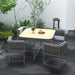 4-Seater Rattan Cube Garden Furniture Set with Cushions in Grey - Little and Giant Explorers Outsunny