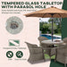 4-Seater Rattan Garden and Dining Set with Glass-Top Table - Little and Giant Explorers Outsunny