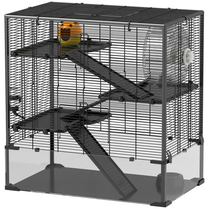 4-Tier Hamster Cage | Large Habitat for Syrian and Dwarf Hamsters, Rats and Gerbils PAWHUT - Little and Giant Explorers PawHut
