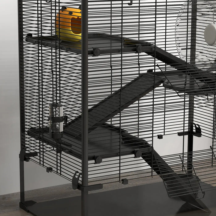 4-Tier Hamster Cage | Large Habitat for Syrian and Dwarf Hamsters, Rats and Gerbils PAWHUT - Little and Giant Explorers PawHut