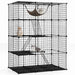 4-Tier Large Cat Cage – Black | Metal and Modular Cat Enclosure COSTWAY - Little and Giant Explorers Costway