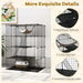 4-Tier Large Cat Cage – Black | Metal and Modular Cat Enclosure COSTWAY - Little and Giant Explorers Costway