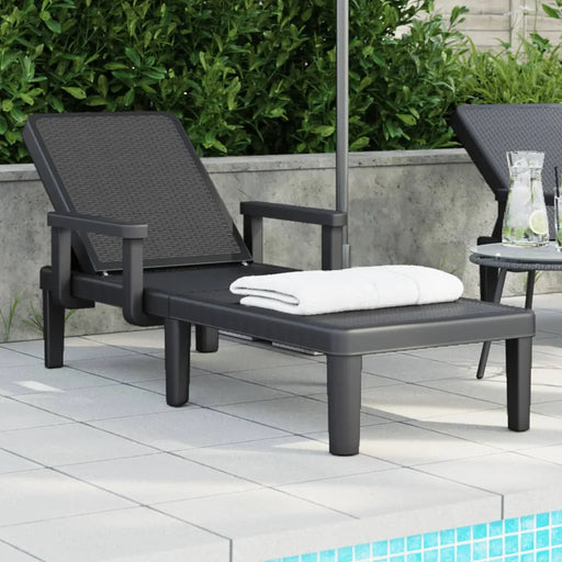 4-Way Height Adjustable Sun Lounger 155.5x57x28 cm Polypropylene - Little and Giant Explorers vidaXL