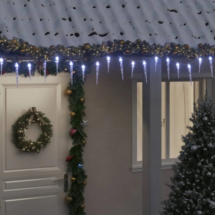 40 Christmas Icicle Lights in Cold White - Little and Giant Explorers vidaXL