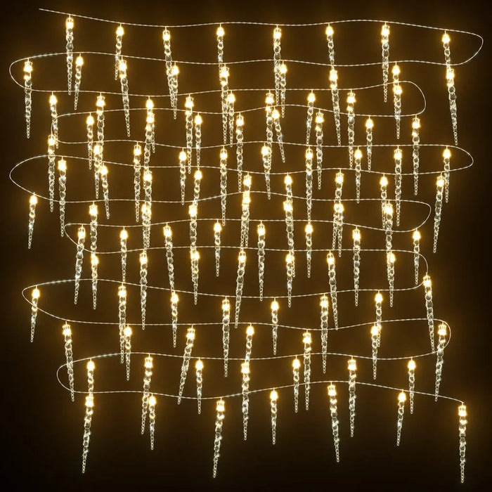 40 Christmas Icicle Lights in Warm White - Little and Giant Explorers vidaXL