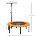 40" Fitness Trampoline with Adjustable Handle in Orange - Little and Giant Explorers HOMCOM