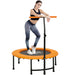 40" Fitness Trampoline with Adjustable Handle in Orange - Little and Giant Explorers HOMCOM