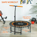 40" Fitness Trampoline with Adjustable Handle in Orange - Little and Giant Explorers HOMCOM