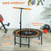 40" Fitness Trampoline with Adjustable Handle in Orange - Little and Giant Explorers HOMCOM