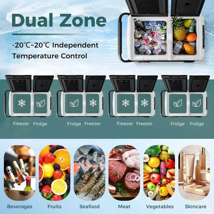 40L Portable Dual-Zone Car Fridge Freezer – Black | Rapid Cooling from -20°C to 20°C COSTWAY - Little and Giant Explorers Costway