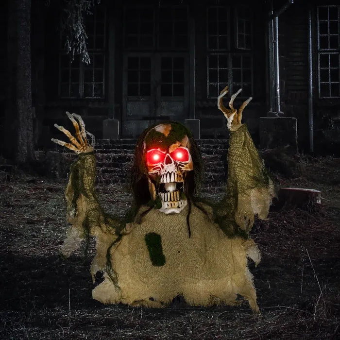 44cm Animated Skeleton Half-Body Prop with LED Eyes | Sound and Motion Effects OUTSUNNY - Little and Giant Explorers Outsunny