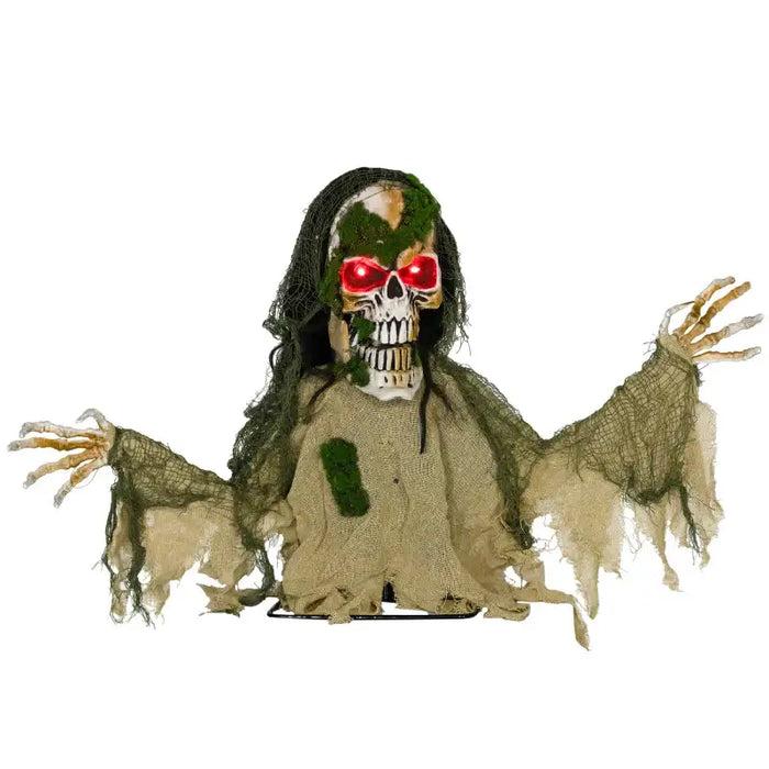 44cm Animated Skeleton Half-Body Prop with LED Eyes | Sound and Motion Effects OUTSUNNY - Little and Giant Explorers Outsunny
