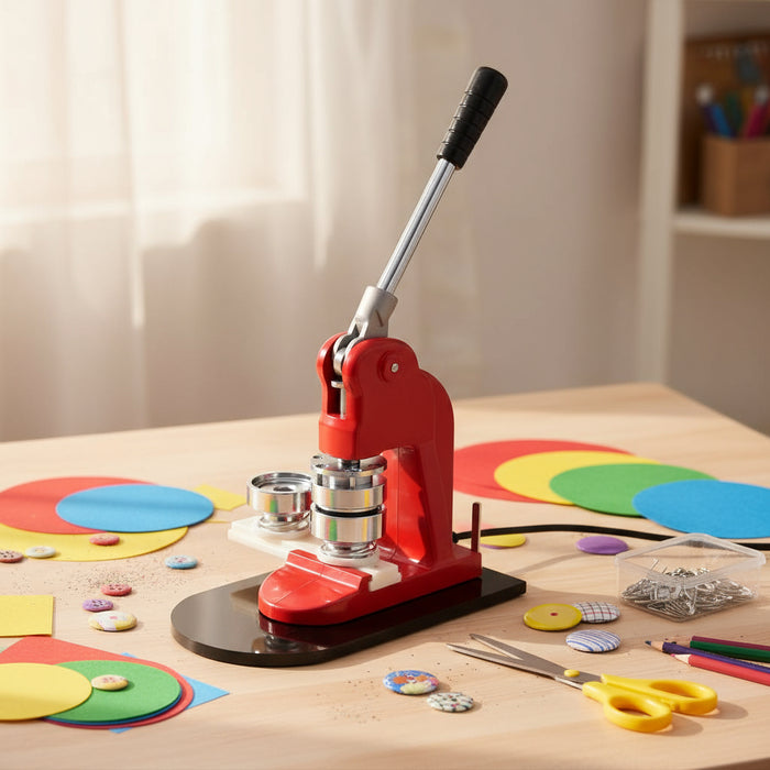 Badge Maker Machine with Circle Cutter 44mm - Little and Giant Explorers vidaXL